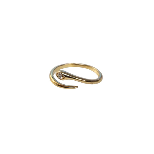 Dainty Diamond Eye Snake Ring