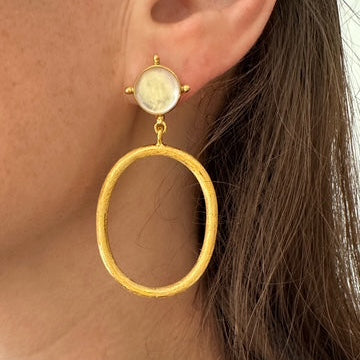 Gemstone Hoop Earrings