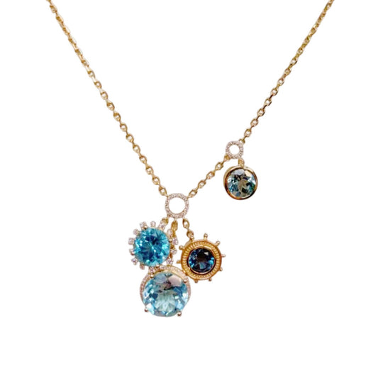 Blue Topaz Cascade Necklace