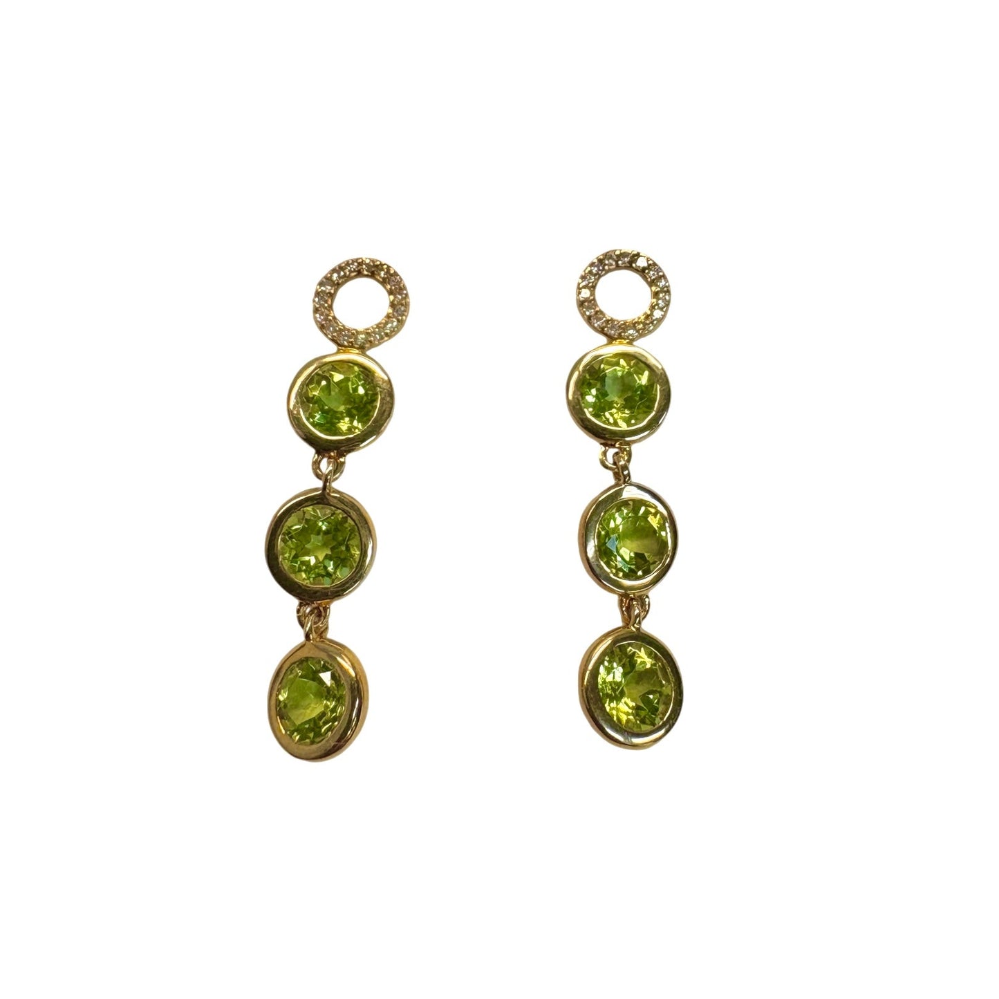 Peridot Triple Drop Earring Charms