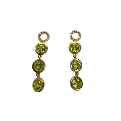 Peridot Triple Drop Earring Charms