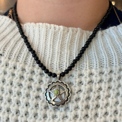 Texas Silver Star Pendant with Gaspéite