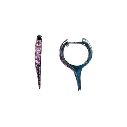 Pink Sapphire Sterling Silver Spike Earrings