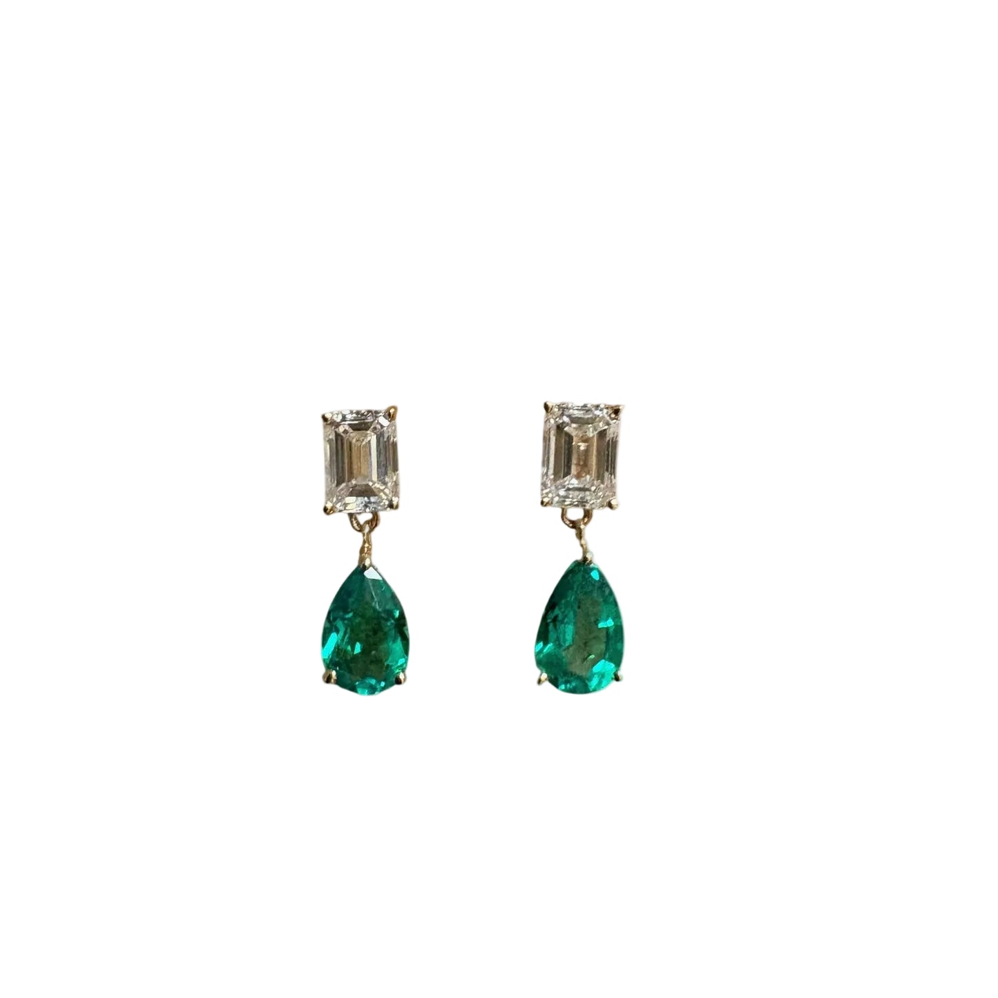 Lab Grown Diamond & Emerald Studs