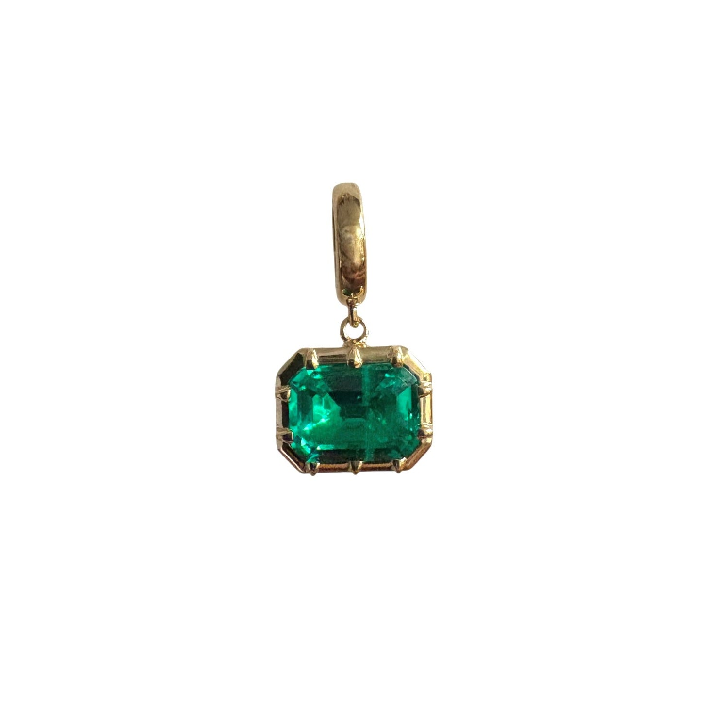 Lab Emerald Bubble Bezel Pendant