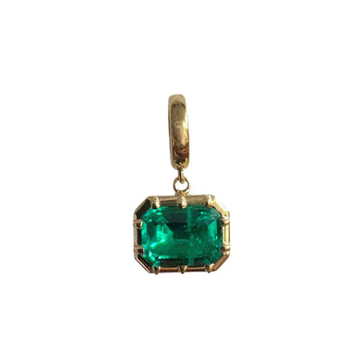 Lab Grown Emerald Bubble Bezel Pendant