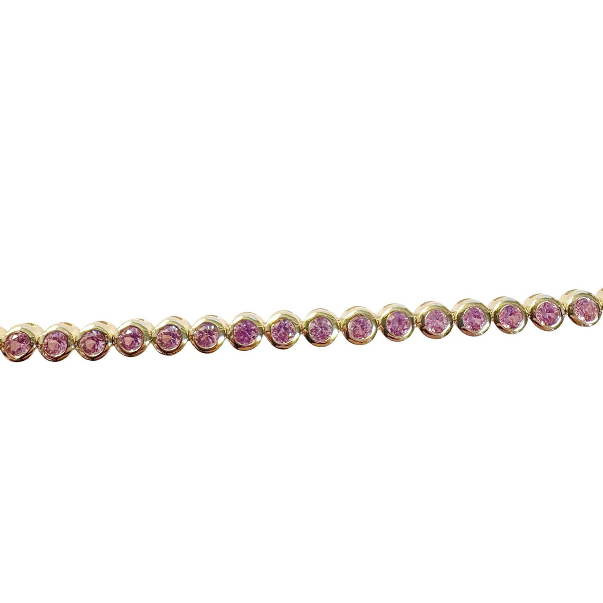 Lab Grown Pink Sapphire Tennis Bracelet