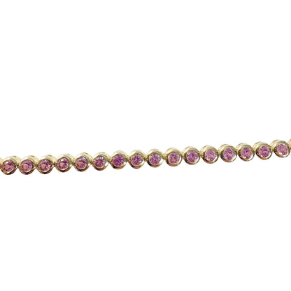 Lab Grown Pink Sapphire Tennis Bracelet