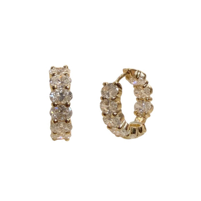 Inside & Outside Oval Cut Lab Grown Diamond Huggies
