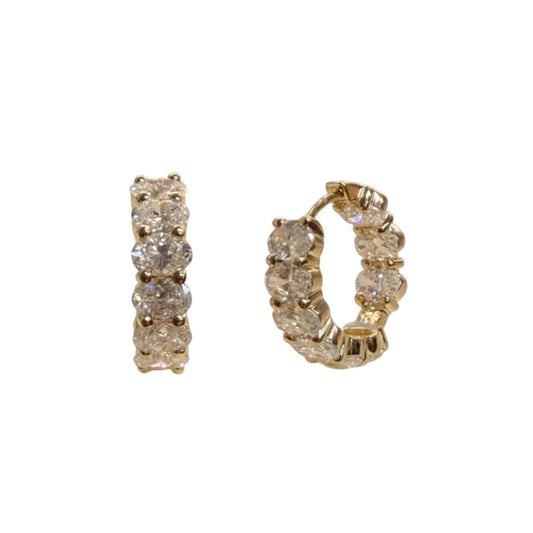 Inside & Outside Oval Cut Lab Grown Diamond Huggies