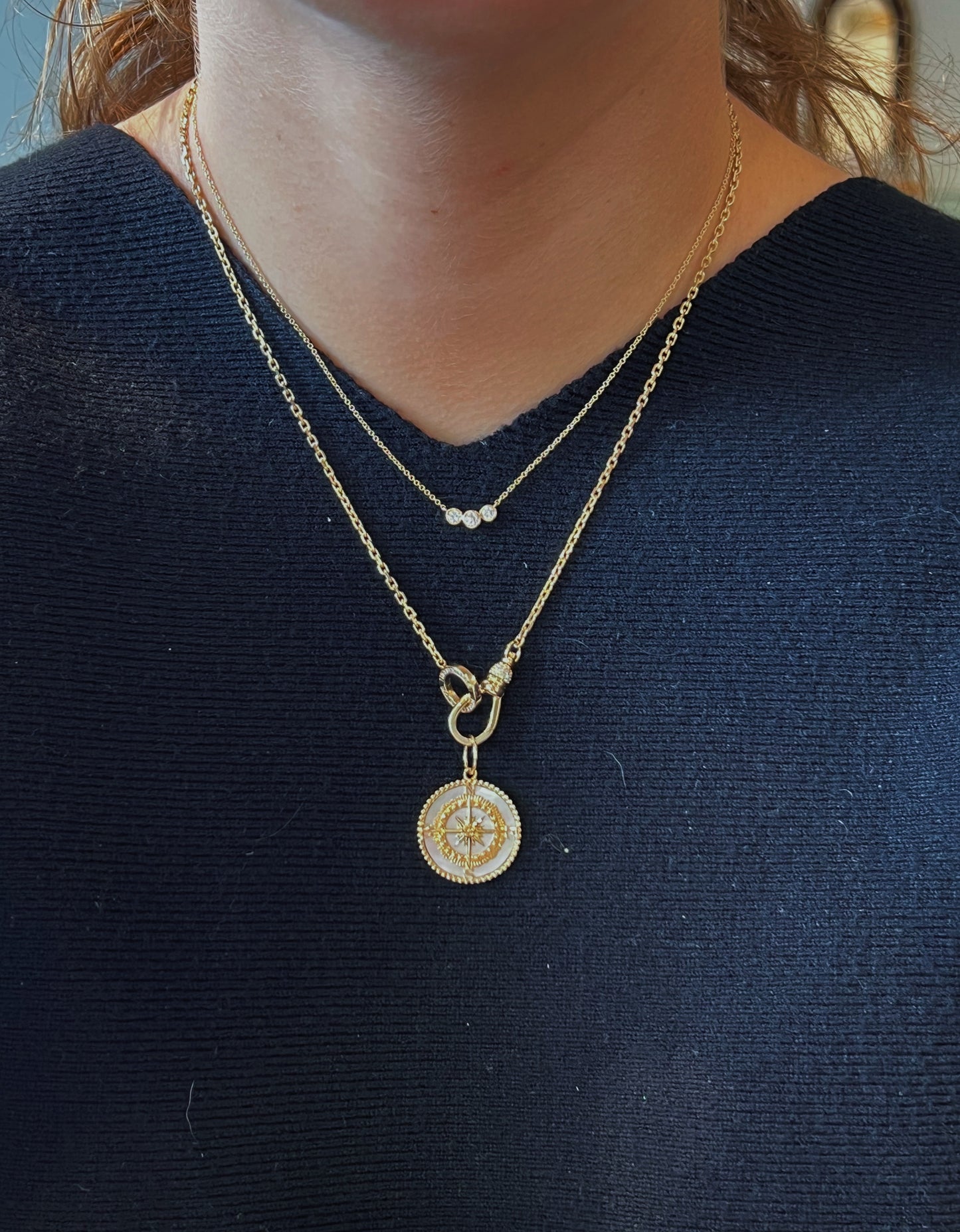 Three Circle Diamond Necklace