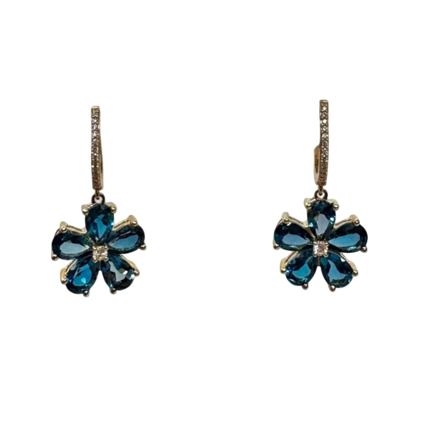 London Blue Topaz Flower Earrings