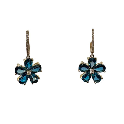 London Blue Topaz Flower Earrings
