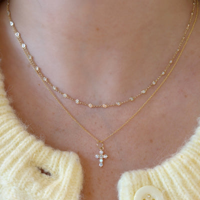 Mini Lab Grown Diamond Station Necklace