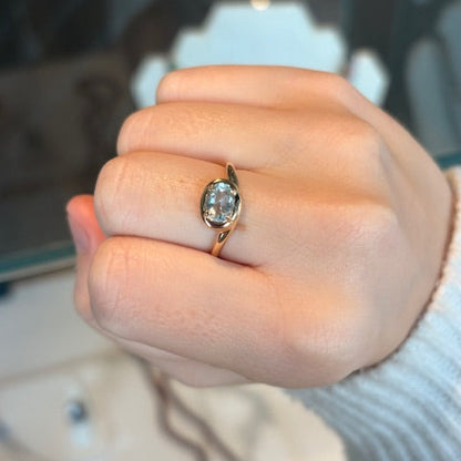 Blue Topaz Gold Ring