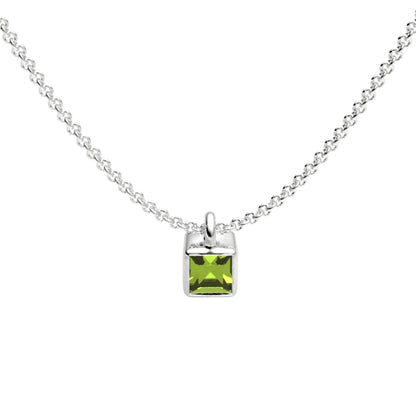 Peridot Cube Necklace