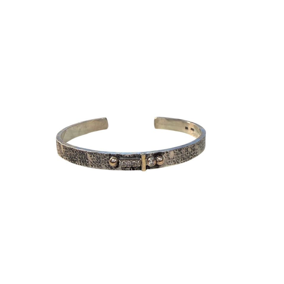 Diamond and Gold Clusters Oxidized Bracelet