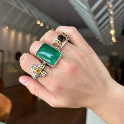 Sterling Silver Green Onyx Ring