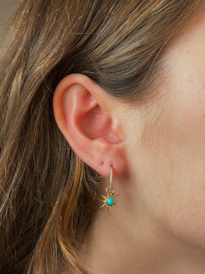 Tiny Love Explosion Turquoise Earring Charms