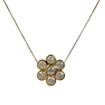 Bezel Set Daisy Lab Diamond Necklace