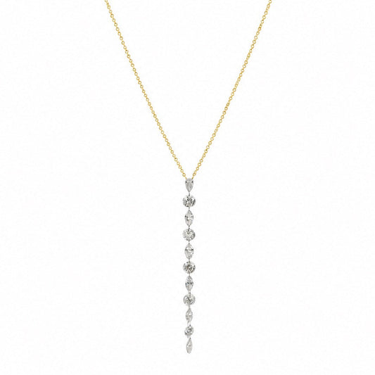 Drilled Mixed Shape Lab Grown Diamond Lariat Necklace