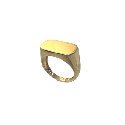 Rectangular Gold Signet Pinky Ring