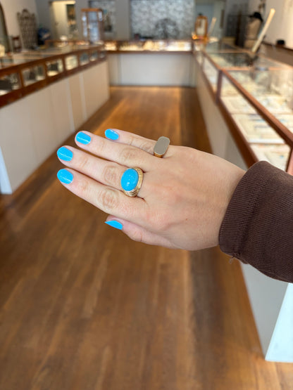 Rectangular Gold Signet Pinky Ring