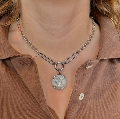 Sterling Silver Circle Enhancer Necklace