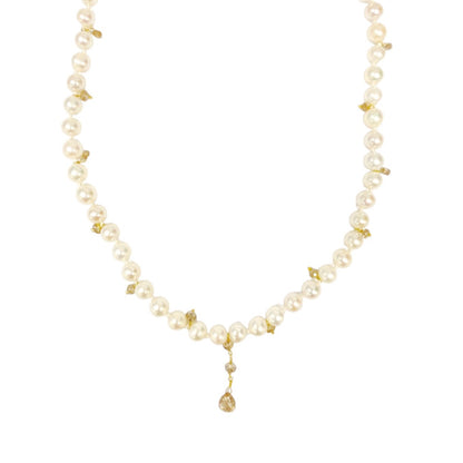 Pearl and Natural Diamond Necklace
