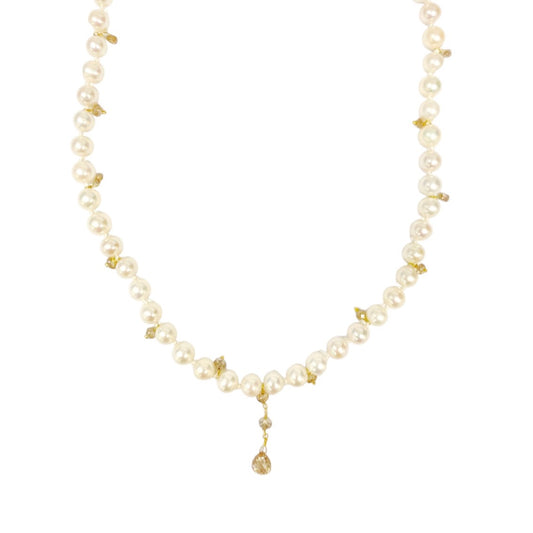 Pearl and Natural Diamond Necklace