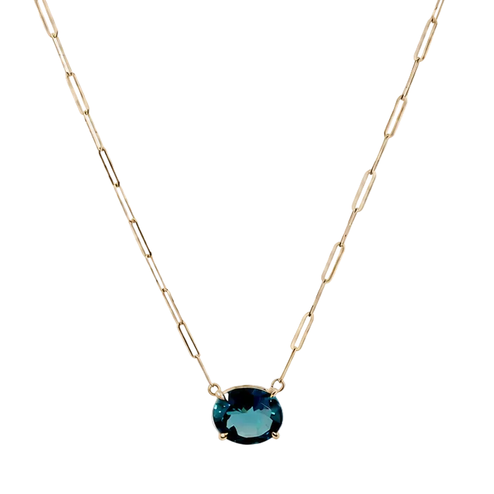 Oval London Blue Topaz Necklace