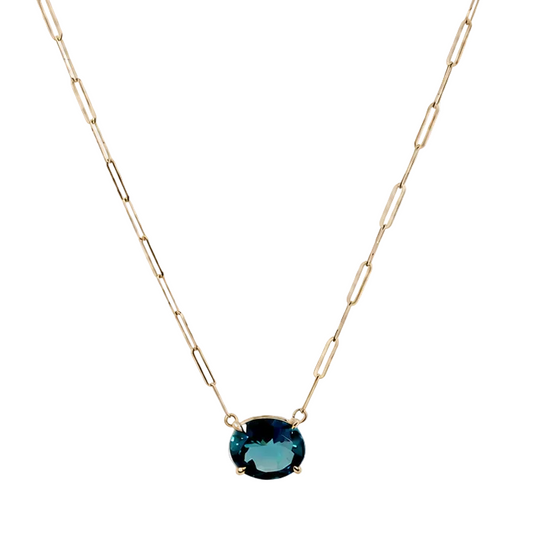 Oval London Blue Topaz Necklace
