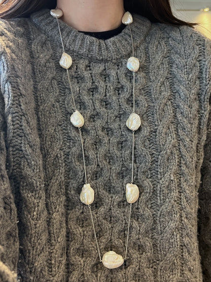 Baroque Pearls Station Necklace