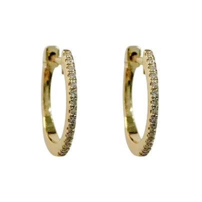 .05ctw Pave Diamond Huggies