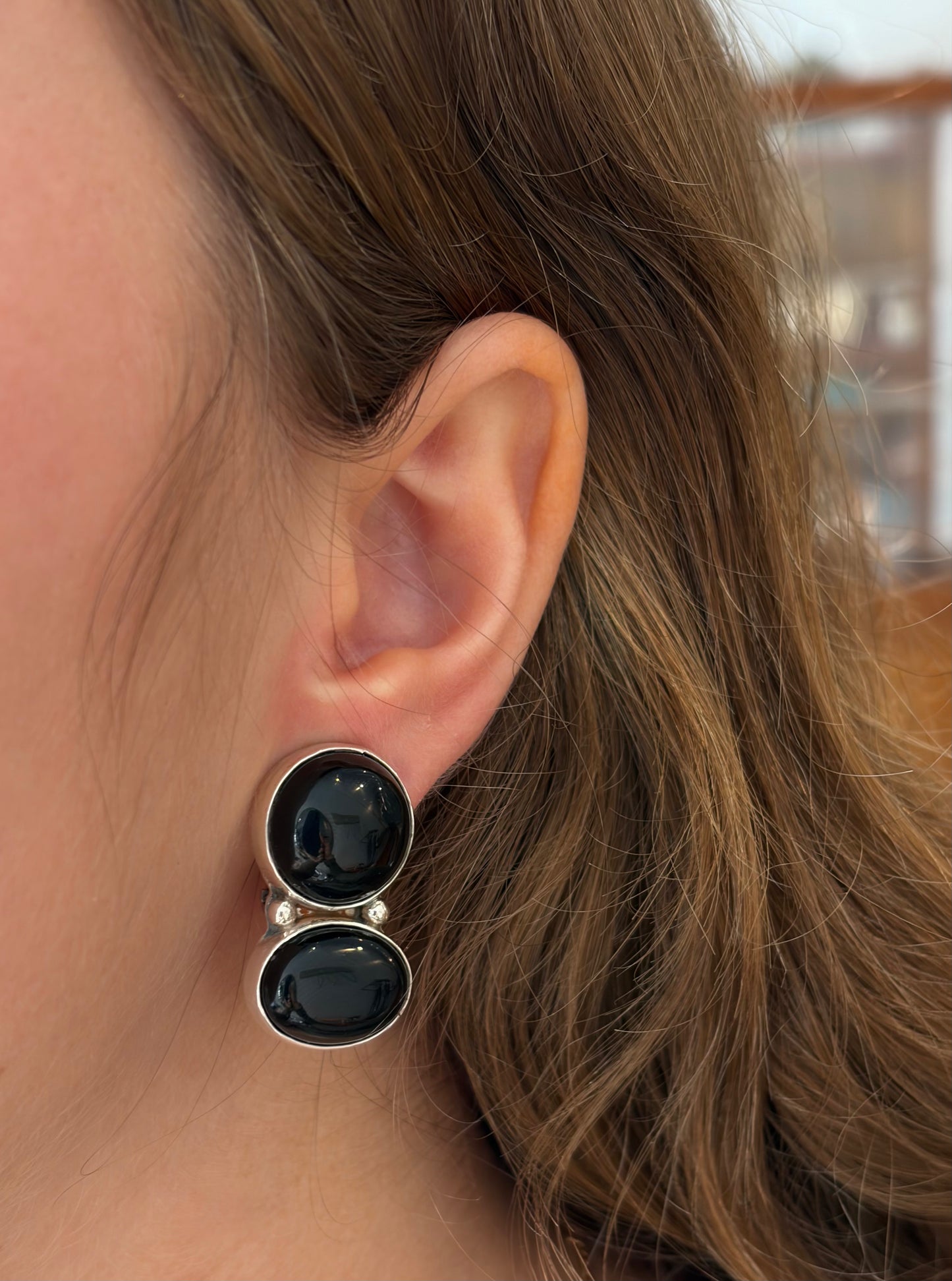 Double Black Onyx Clip Ons