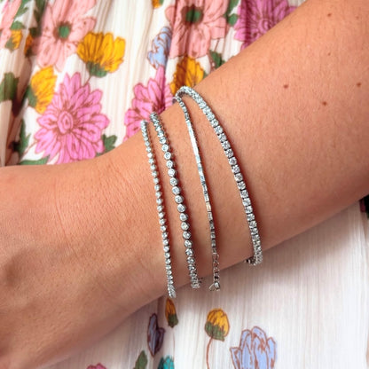 White Gold Bezel Set Diamond Tennis Bracelet