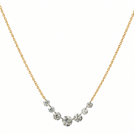 Graduated Lab Grown Drilled Diamond Necklace