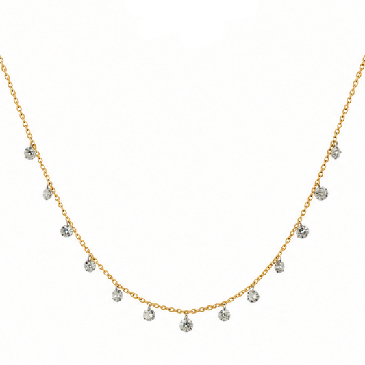Drilled Lab Grown Diamond Dangle Necklace