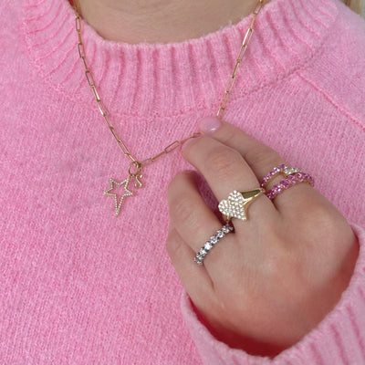 Pink Sapphire Eternity Band