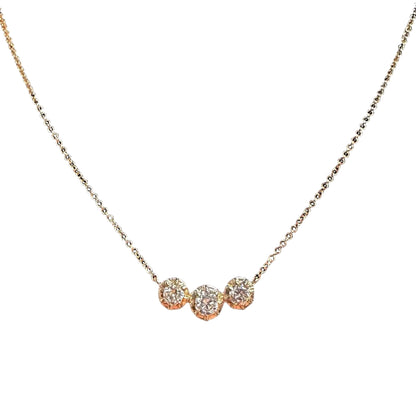 Lab Grown Trio Bezel Necklace