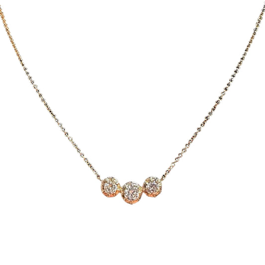 Lab Grown Trio Bezel Necklace