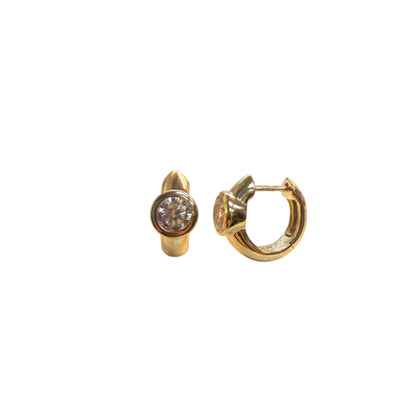 Lab Grown Diamond Rounded Bezel Huggies