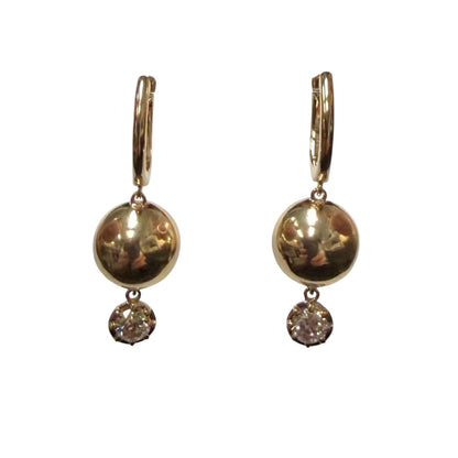 Dangly Gold & Lab Diamond Huggie Earrings