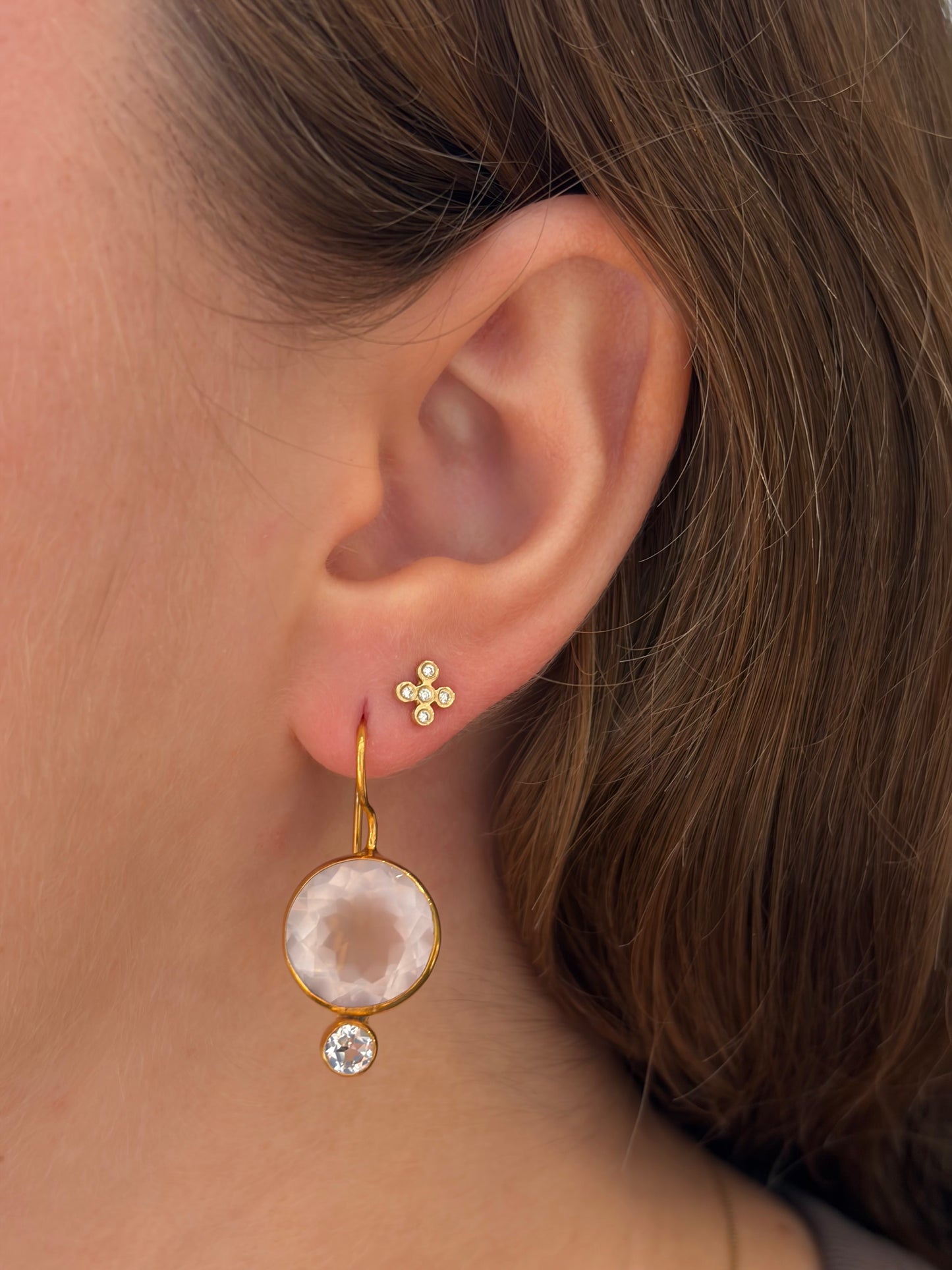 Rose Quartz Midi Earrings