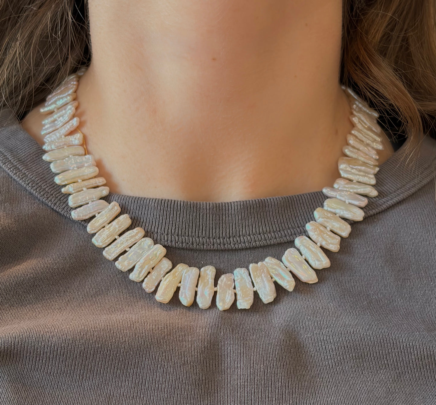 Blush Biwa Pearl Necklace