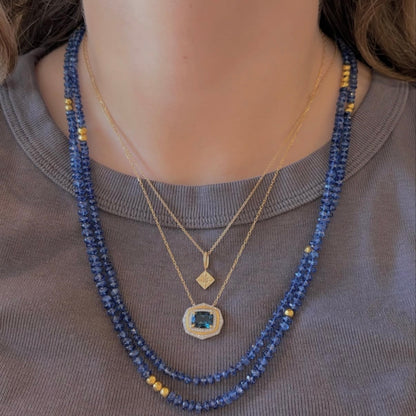 London Blue Topaz and Diamond Necklace