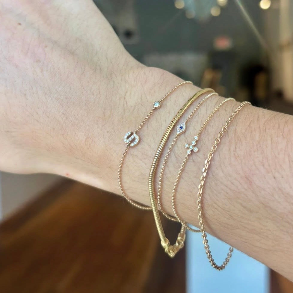 Diamond "S" Initial Bracelet
