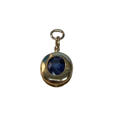Round Blue Sapphire Pendant