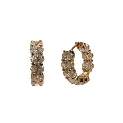 Inside & Outside Oval Cut Lab Grown Diamond Huggies