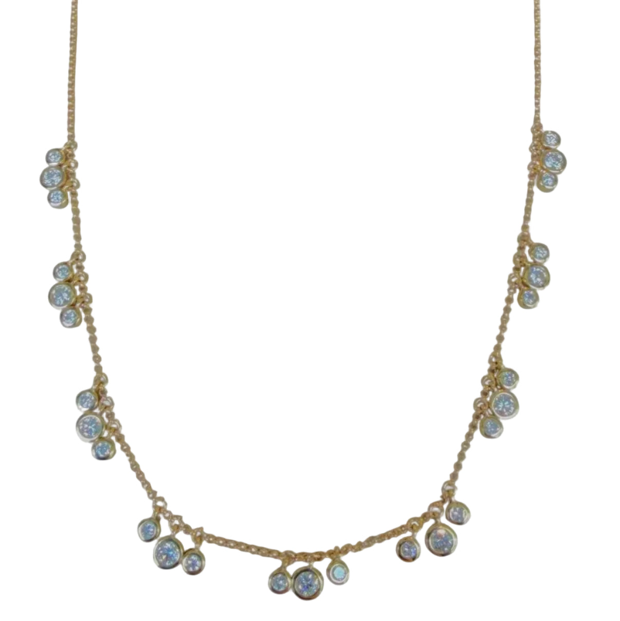 Triplet Lab Diamond Dangle Necklace